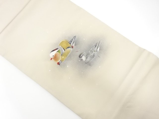 JAPANESE KIMONO / NAGOYA OBI / SHIOZE / MANDARIN DUCK / ARTIST WORK 